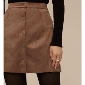 Wilfred (Aritzia) Tan Button-Front Centinela Skirt